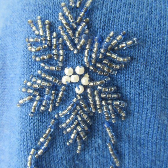 Gorgeous Deep Blue Accent Sweater / Size 2X / Cotton Rayon - Picture 5 of 9